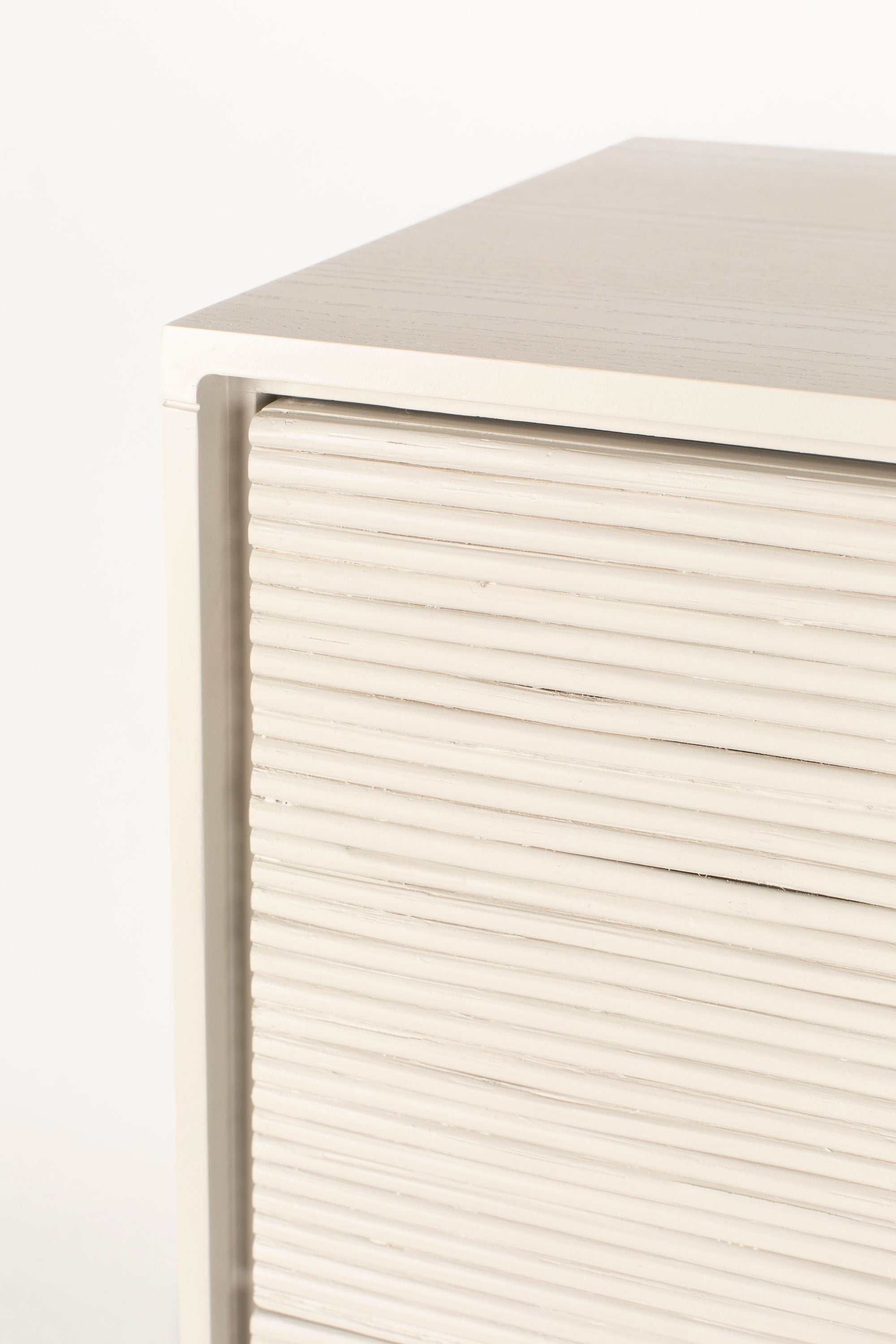 Zuiver Morning Grey Ribbed Acacia Wood Chest of Drawers